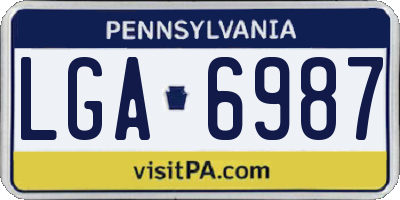 PA license plate LGA6987