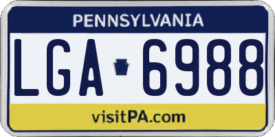 PA license plate LGA6988