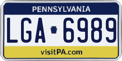 PA license plate LGA6989