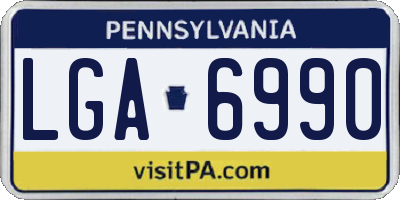 PA license plate LGA6990