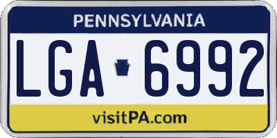 PA license plate LGA6992