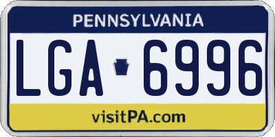 PA license plate LGA6996
