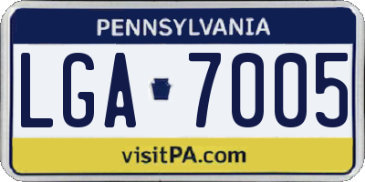 PA license plate LGA7005