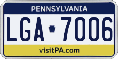 PA license plate LGA7006