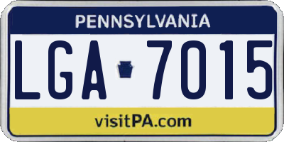 PA license plate LGA7015