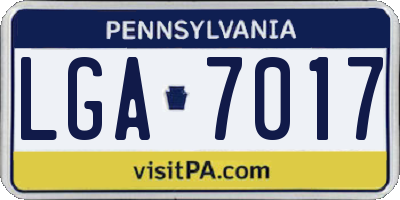 PA license plate LGA7017