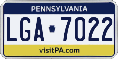 PA license plate LGA7022