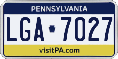 PA license plate LGA7027