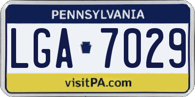 PA license plate LGA7029