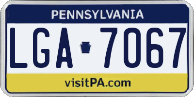 PA license plate LGA7067