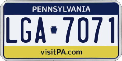 PA license plate LGA7071