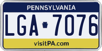 PA license plate LGA7076