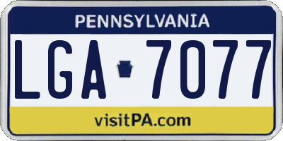 PA license plate LGA7077