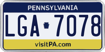 PA license plate LGA7078