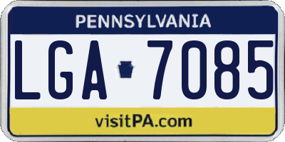 PA license plate LGA7085