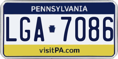PA license plate LGA7086