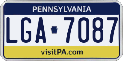 PA license plate LGA7087