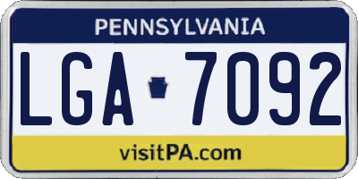 PA license plate LGA7092