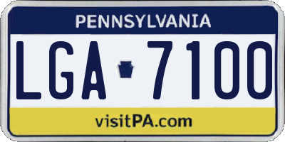 PA license plate LGA7100