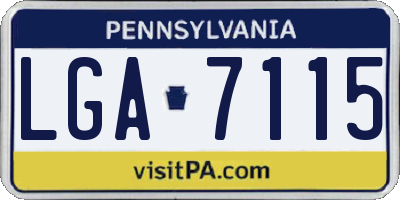 PA license plate LGA7115