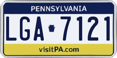 PA license plate LGA7121