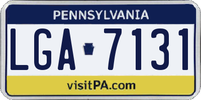 PA license plate LGA7131