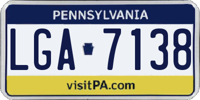 PA license plate LGA7138