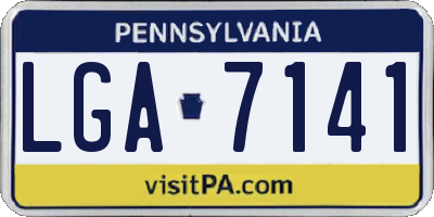 PA license plate LGA7141