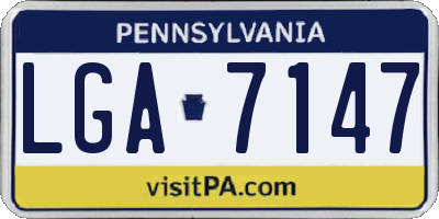 PA license plate LGA7147