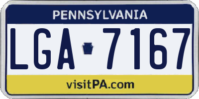 PA license plate LGA7167