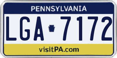 PA license plate LGA7172