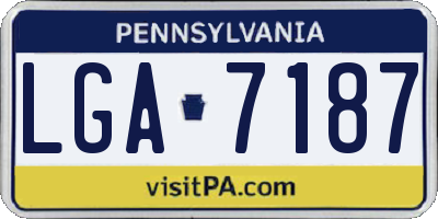 PA license plate LGA7187
