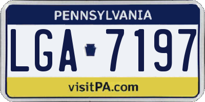 PA license plate LGA7197
