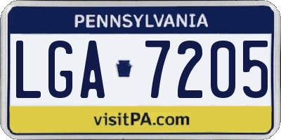 PA license plate LGA7205