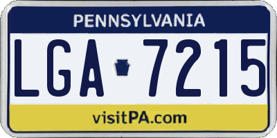 PA license plate LGA7215