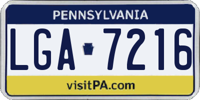 PA license plate LGA7216
