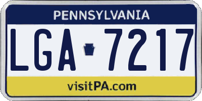PA license plate LGA7217