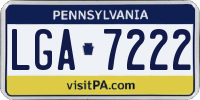 PA license plate LGA7222