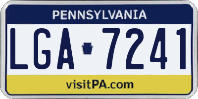 PA license plate LGA7241