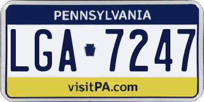 PA license plate LGA7247