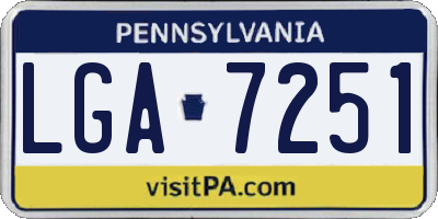 PA license plate LGA7251