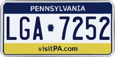 PA license plate LGA7252