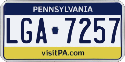 PA license plate LGA7257