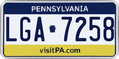 PA license plate LGA7258