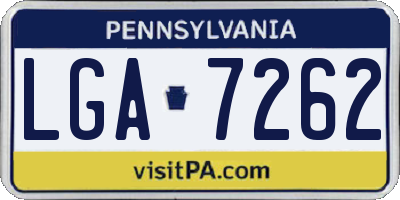 PA license plate LGA7262