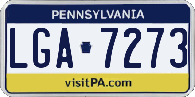 PA license plate LGA7273