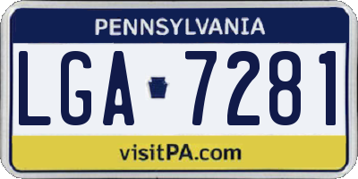 PA license plate LGA7281
