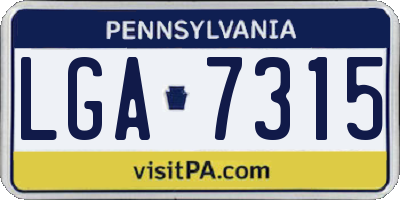 PA license plate LGA7315