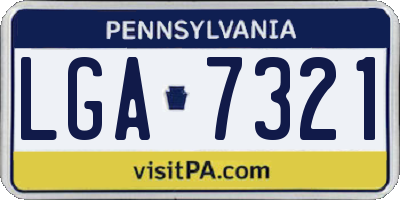 PA license plate LGA7321