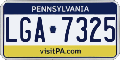 PA license plate LGA7325